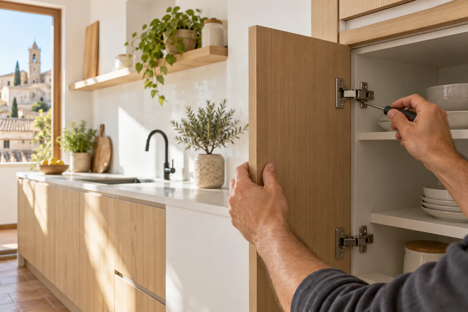Ajuste de un mueble de cocina